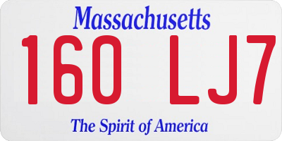 MA license plate 160LJ7