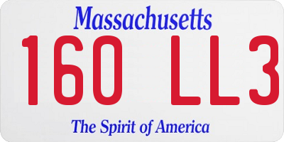 MA license plate 160LL3