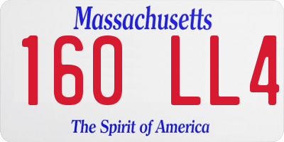 MA license plate 160LL4