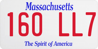 MA license plate 160LL7