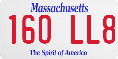 MA license plate 160LL8