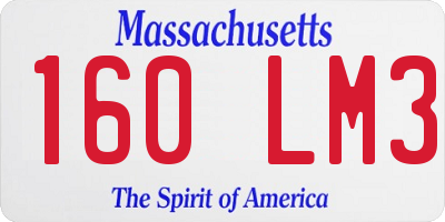 MA license plate 160LM3