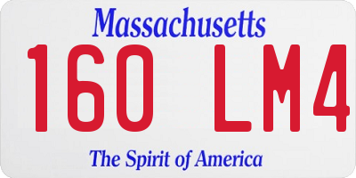 MA license plate 160LM4