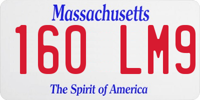 MA license plate 160LM9