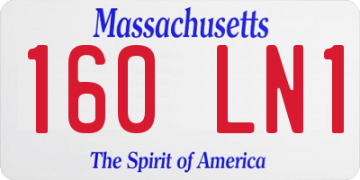 MA license plate 160LN1