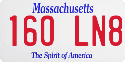 MA license plate 160LN8