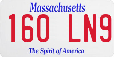 MA license plate 160LN9
