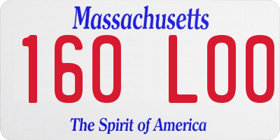 MA license plate 160LO0