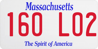 MA license plate 160LO2