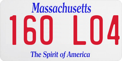 MA license plate 160LO4