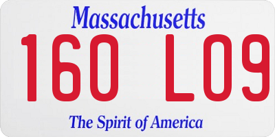 MA license plate 160LO9