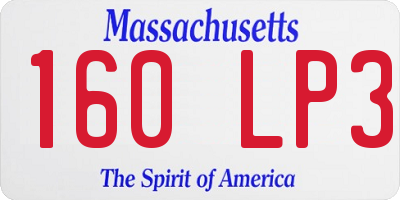 MA license plate 160LP3