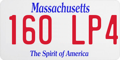 MA license plate 160LP4