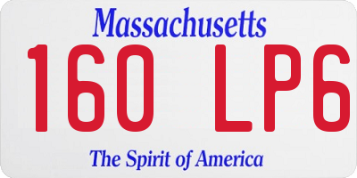MA license plate 160LP6
