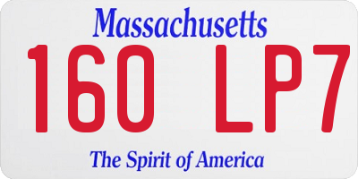 MA license plate 160LP7