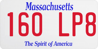MA license plate 160LP8