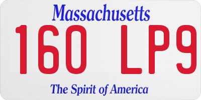 MA license plate 160LP9