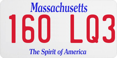 MA license plate 160LQ3
