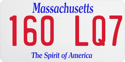 MA license plate 160LQ7