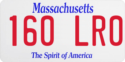 MA license plate 160LR0