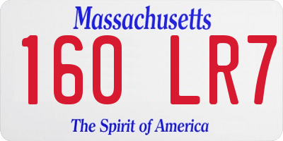 MA license plate 160LR7