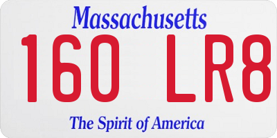 MA license plate 160LR8
