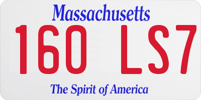 MA license plate 160LS7