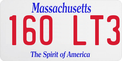 MA license plate 160LT3