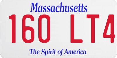 MA license plate 160LT4