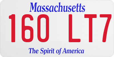 MA license plate 160LT7