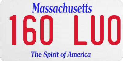 MA license plate 160LU0