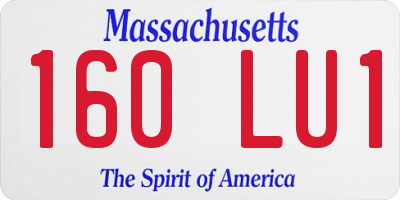 MA license plate 160LU1