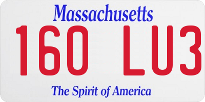 MA license plate 160LU3