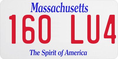 MA license plate 160LU4