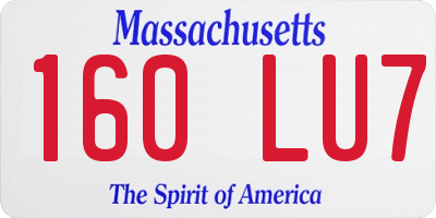 MA license plate 160LU7