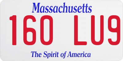 MA license plate 160LU9