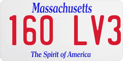 MA license plate 160LV3