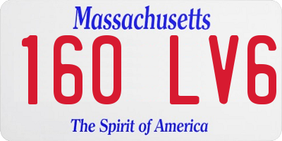 MA license plate 160LV6