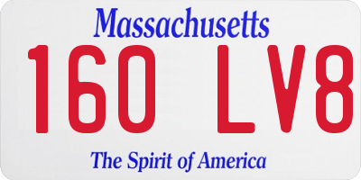 MA license plate 160LV8