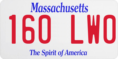MA license plate 160LW0
