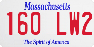 MA license plate 160LW2