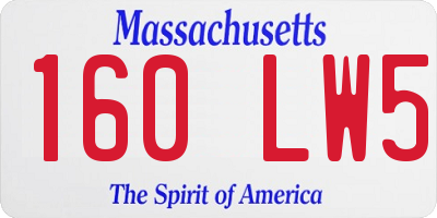 MA license plate 160LW5