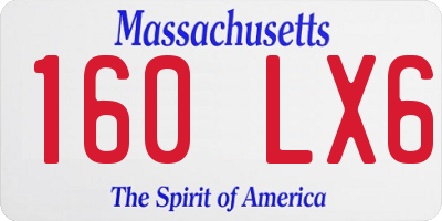 MA license plate 160LX6
