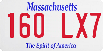 MA license plate 160LX7