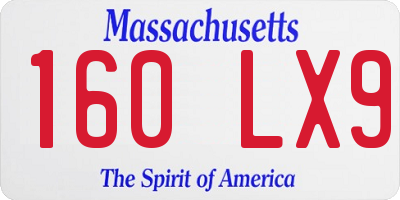 MA license plate 160LX9