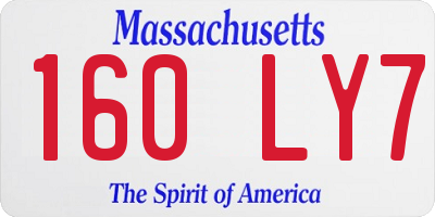 MA license plate 160LY7