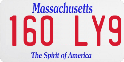 MA license plate 160LY9