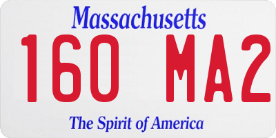 MA license plate 160MA2