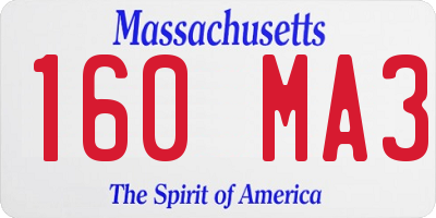 MA license plate 160MA3