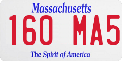 MA license plate 160MA5